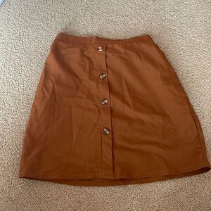 Brown button skirt